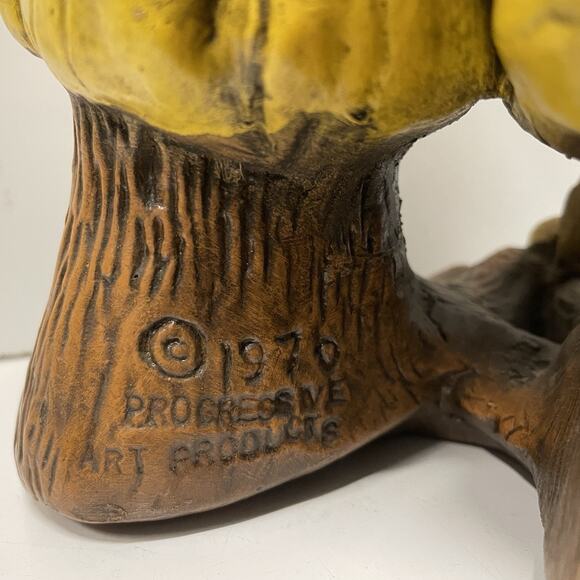 VTG 1976 Progressive Art Products 15” Chimpanzee Chimp, Not Monkey Golf Statue - Picture 6 of 9